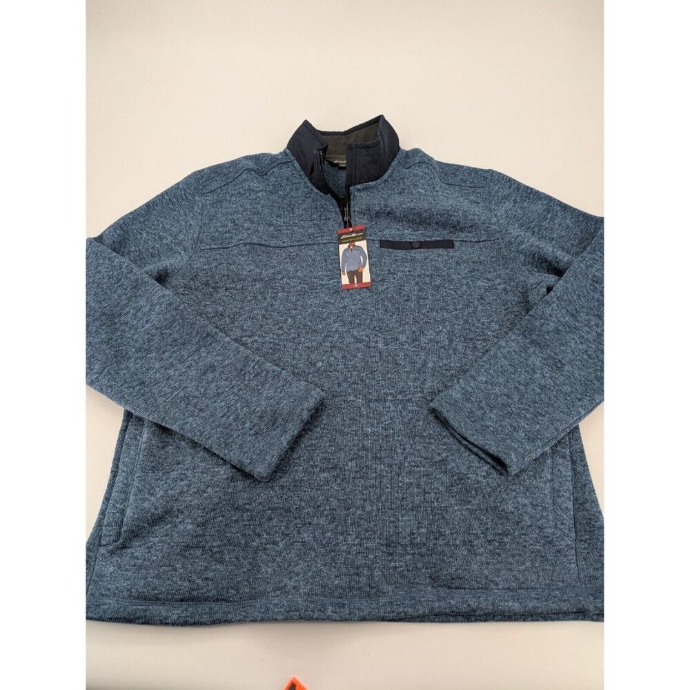 Eddie Bauer Fleece Sweater Jacket‎ Mens XL Twilight Heather Classic 1/4 Zip